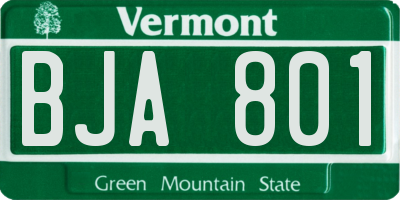 VT license plate BJA801