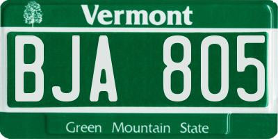VT license plate BJA805