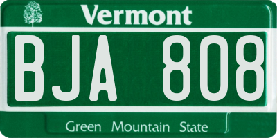 VT license plate BJA808