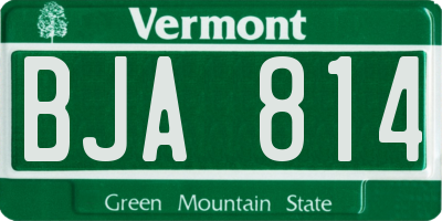 VT license plate BJA814