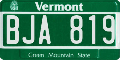 VT license plate BJA819