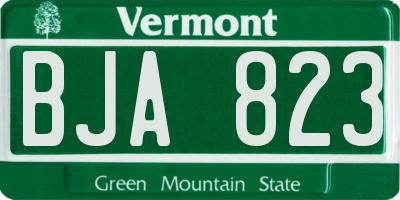 VT license plate BJA823
