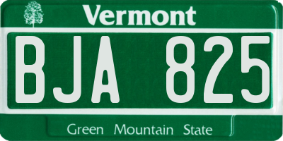 VT license plate BJA825