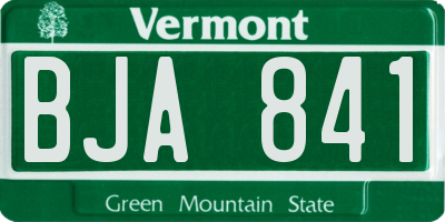VT license plate BJA841