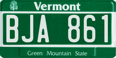 VT license plate BJA861