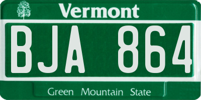 VT license plate BJA864