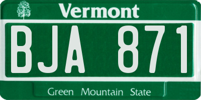 VT license plate BJA871