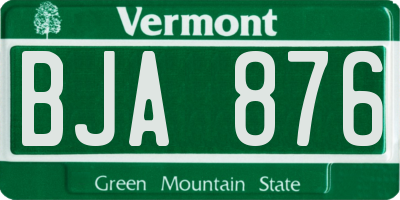 VT license plate BJA876