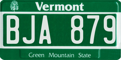 VT license plate BJA879