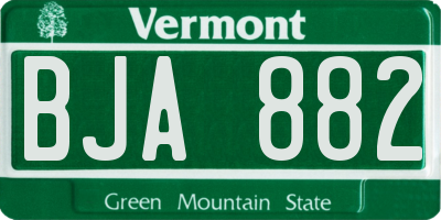 VT license plate BJA882