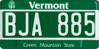 VT license plate BJA885