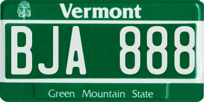 VT license plate BJA888