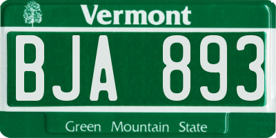 VT license plate BJA893