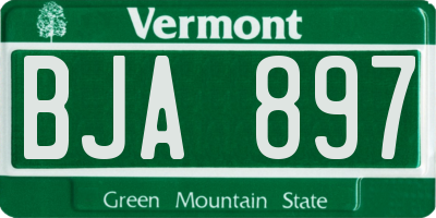 VT license plate BJA897