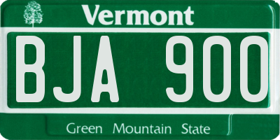 VT license plate BJA900