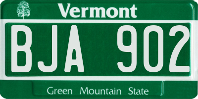 VT license plate BJA902