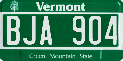 VT license plate BJA904