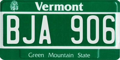 VT license plate BJA906