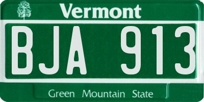 VT license plate BJA913