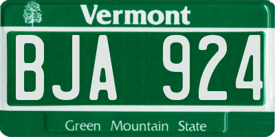 VT license plate BJA924