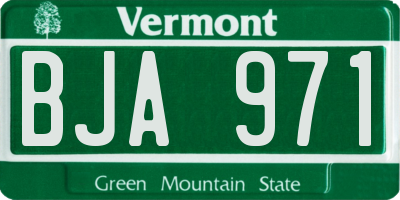 VT license plate BJA971