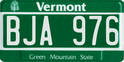 VT license plate BJA976
