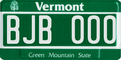 VT license plate BJB000