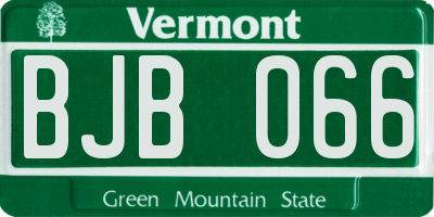 VT license plate BJB066