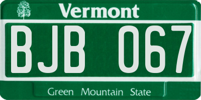 VT license plate BJB067