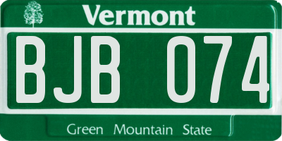 VT license plate BJB074
