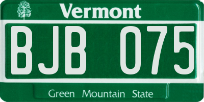 VT license plate BJB075