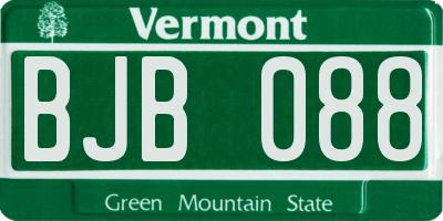 VT license plate BJB088