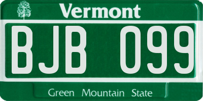 VT license plate BJB099