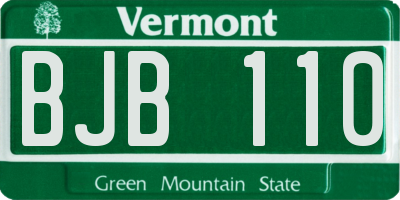 VT license plate BJB110