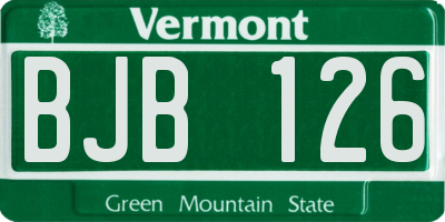 VT license plate BJB126