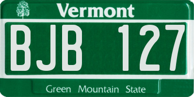 VT license plate BJB127