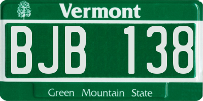 VT license plate BJB138
