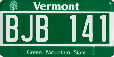VT license plate BJB141