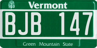 VT license plate BJB147