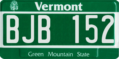 VT license plate BJB152