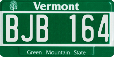 VT license plate BJB164