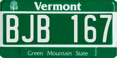 VT license plate BJB167
