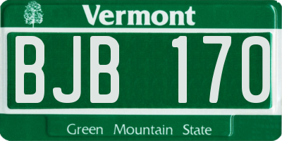 VT license plate BJB170