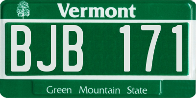 VT license plate BJB171