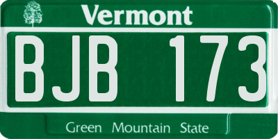 VT license plate BJB173