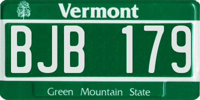VT license plate BJB179