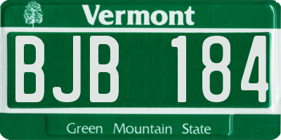 VT license plate BJB184
