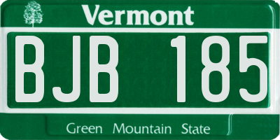 VT license plate BJB185