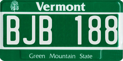 VT license plate BJB188