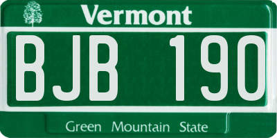 VT license plate BJB190